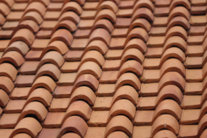 Clay tile roof. Clay tiles