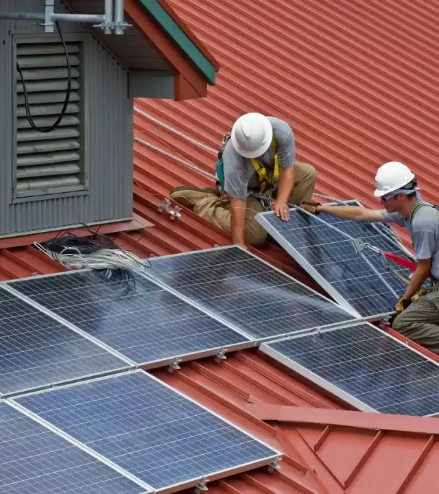 Solar panel installation on a residential rooftop in Austin, TX