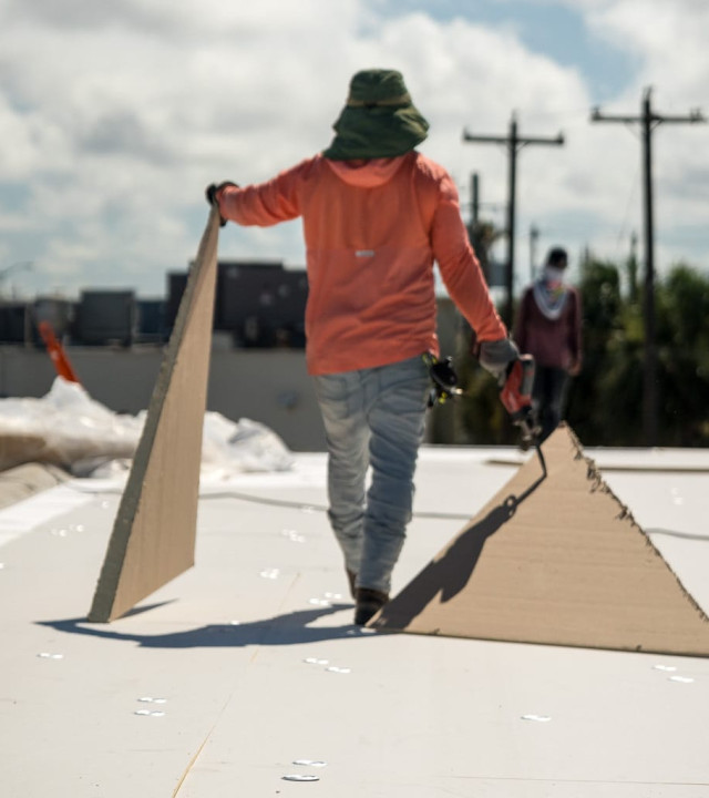 Roofer Team working on roof installation in Austin, TX